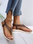 JFN Beaded Thin Strap Bohemian Thong Sandals