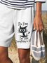Loosen Cotton Blends Casual Interesting Cartoon Shorts