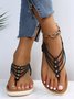 JFN Beaded Thin Strap Bohemian Thong Sandals