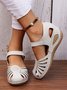 JFN Vintage Floral Cutout Velcro Casual Sandals