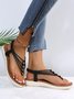 JFN Beaded Thin Strap Bohemian Thong Sandals