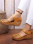 JFN Vintage Floral Cutout Velcro Casual Sandals