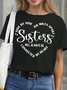 Women's Short Sleeve Tee T-shirt Summer Letter Crew Neck Casual Top