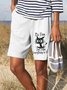 Loosen Cotton Blends Casual Interesting Cartoon Shorts