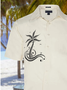 Cotton Linen Style Botanical Floral Coconut Embroidered Lapel Cozy Linen Shirt