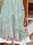 JFN Round Neck floral Casual Midi Dress