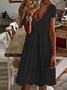 JFN V Neck Plain Summer Casual Mini Prom Dress