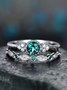 JFN Vintage Casual Purple Gemstone Layered Rings