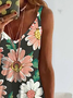 Floral Printed Casual Sleeveless Knitting Dresses