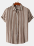 Striped Casual Short Sleeve Shirt