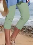 JFN Plain Casual Vacation Capris Legging