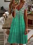 Elegant Floral Short Sleeve Knit Dress