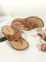 JFN Vintage Floral Casual Wedge Flip-Flops