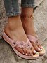 JFN Vintage Floral Casual Wedge Flip-Flops