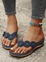 JFN Vintage Floral Casual Wedge Flip-Flops