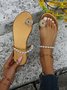 JFN Gorgeous Rhinestone Pearl Thong Sandals