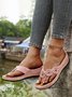 JFN Vintage Floral Casual Wedge Flip-Flops