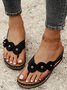 JFN Vintage Floral Casual Wedge Flip-Flops