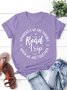Women's Short Sleeve Tee T-shirt Summer Letter Crew Neck Casual Top