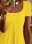 JFN Basic Short-sleeved Top With Round Neck Hem And Flower Design T-shirt/Tee