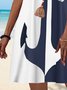 Holiday Ocean Anchor Navy contrast a-hem short Dress