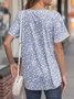 Casual Floral Printed Round Neck Short sleeve Vacation T-Shirt