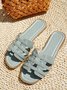 JFN Vintage Cutout Woven Slipper Sandals