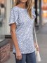 Casual Floral Printed Round Neck Short sleeve Vacation T-Shirt