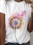 Crew Neck Casual Dandelion T-Shirt