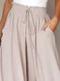 Wide Leg High Waisted Drawstring Flowy Palazzo Pants with Pockets