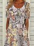 JFN Crew Neck Floral Pockets Vacation Midi Dress