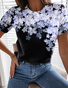 JFN Crew Neck Floral Casual T-Shirt/Tee