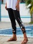 JFN Hollow Out Color Block Floral Regular Fit Leggings