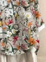 JFN Crew Neck Floral Buttoned Top
