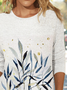 Leaf Casual Crew Neck Long sleeve T-Shirt