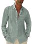 Men's Lapel Long Sleeve Cotton Linen Shirt