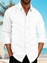 Men's Linen Plain Long Sleeve Shirt