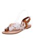 JFN    White  Lace  Flower  Wedding  Women's  flip flops Sandals