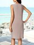Solid a-hem jacket dress 2-piece suit