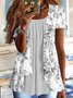 JFN Crew Neck Floral Casual Fit Tunic Top