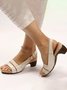 Solid Color Vintage Casual Chunky Heel Sandals