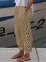 Women's Loose Casual Baggy Linen & Cotton Daisy Floral Pant 