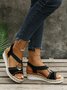 Metal Woven Wedge Platform Roman Sandals