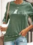 Women's Crew Neck Text Letters Casual Spring/Fall Long Sleeve Sweatshirt