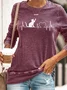 Women's Crew Neck Text Letters Casual Spring/Fall Long Sleeve Sweatshirt