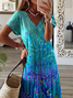 V Neck Casual Loose Dress