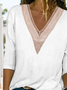 Casual V Neck Lace Tops