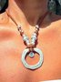 Vintage Infinity Ring Beaded Leather Rope Sweater Chain Ethnic Jewelry