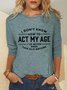 Women's Long Sleeve Blouse Spring/Fall Text Letters Crew Neck Daily Going Out Simple Top