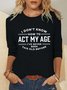 Women's Long Sleeve Blouse Spring/Fall Text Letters Crew Neck Daily Going Out Simple Top